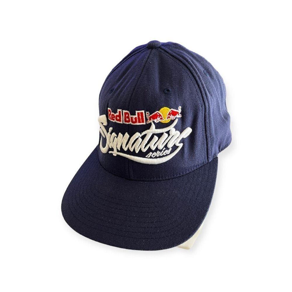 Red Bull Signature Series Strapback Hat "Gives You Wings" Blue Denim - Picture 5 of 6